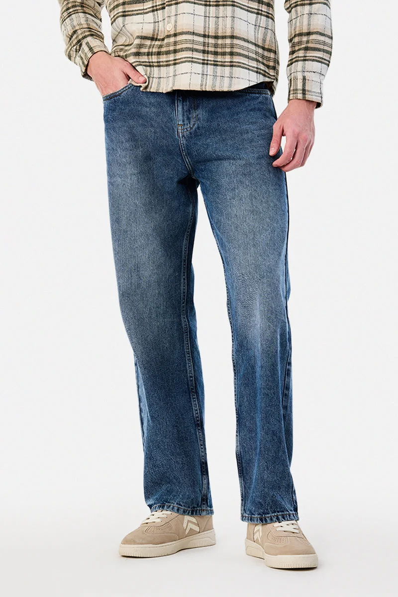 SNITCH Straight Fit Washed Jeans